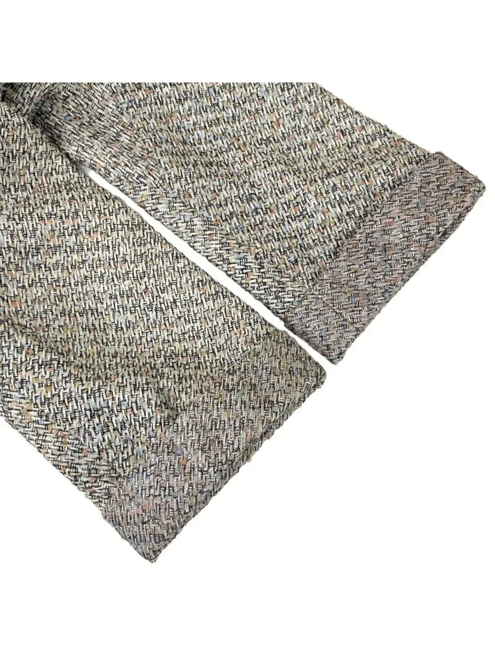 Chanel Jacket 42 L Martin Margiela Era Black White Multi 3/4 Sleeve Tweed Cotton